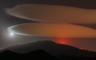 Nello spazio tra le nuvole, l’Etna incanta la Nasa