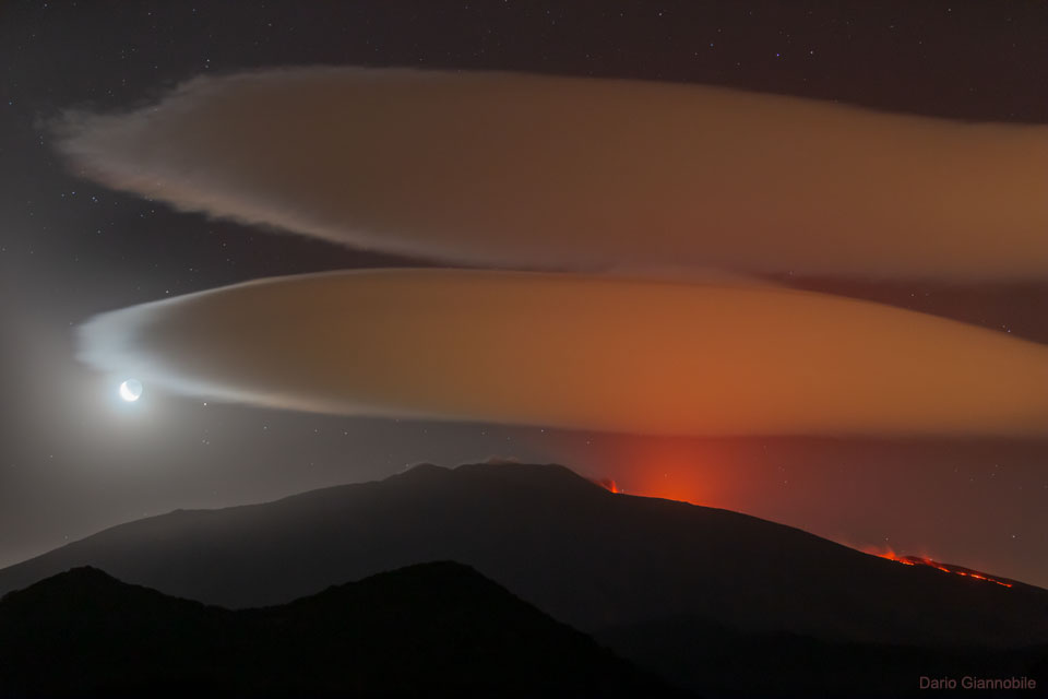 Nello spazio tra le nuvole, l’Etna incanta la Nasa